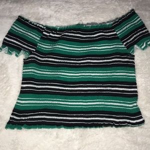 Striped bandeau top